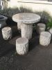 Table de jardin en granit avec bancs 