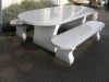 1 table et bancs de jardin en granit gris clair